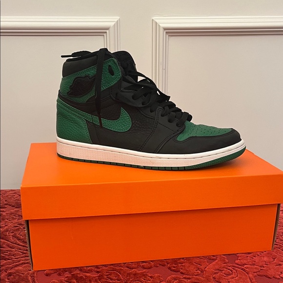 Nike Other - Jordan 1 Nike Men's Black and Green High-Top Sneakers